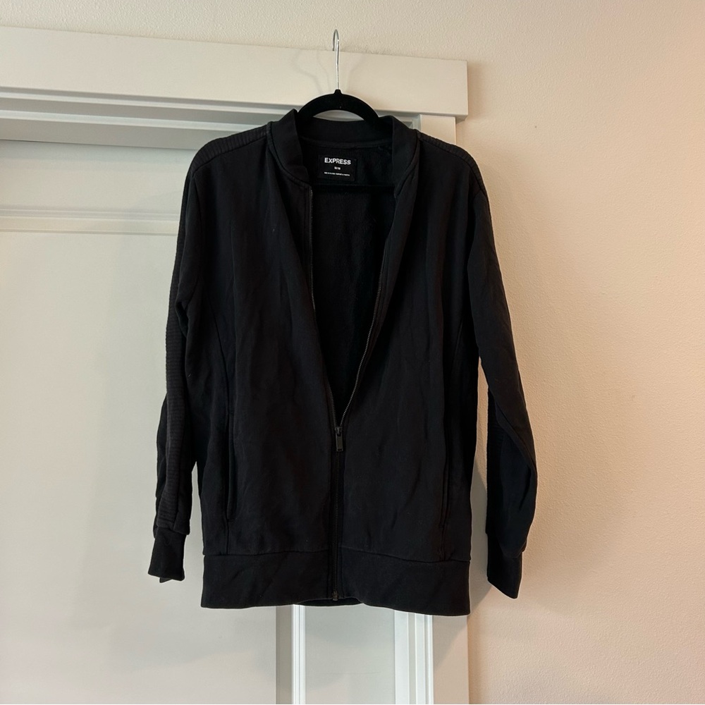 Express zip up cotton jacket hoodie in black medium